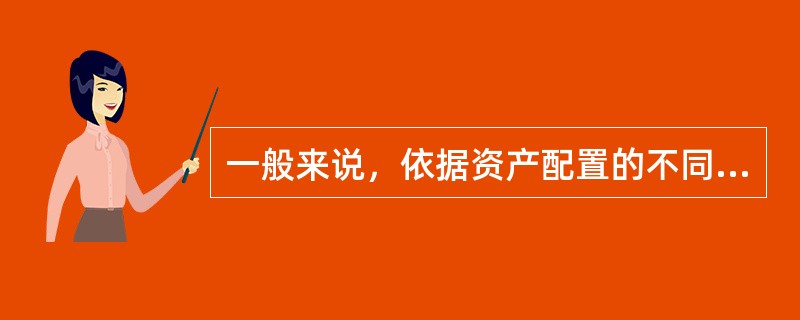 一般来说，依据资产配置的不同可以将混合基金分为（）。<br />Ⅰ.偏股型基金<br />Ⅱ.偏债型基金<br />Ⅲ.股债平衡型基金<br />Ⅳ.灵