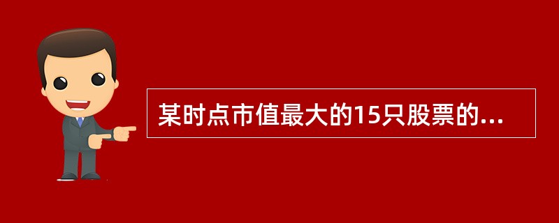 某时点市值最大的15只股票的市值分别为420亿元.318亿元.306亿元.275亿元.260亿元.247亿元.231亿元.220亿元.183亿元.180亿元.177亿元.173亿元.170亿元.158