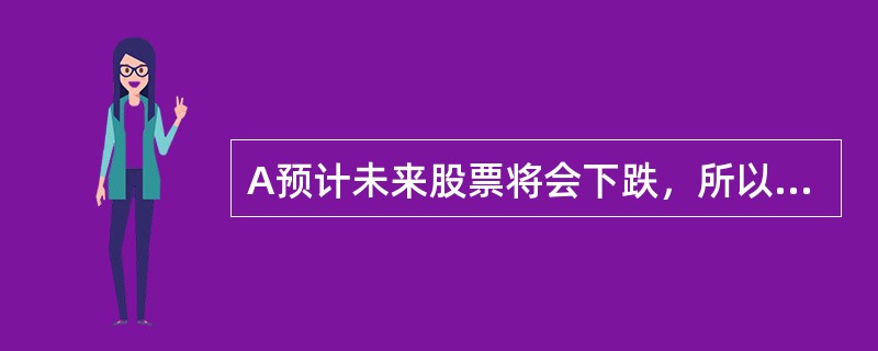 A预计未来股票将会下跌，所以在本月卖出沪深300股指期货合约，在股票下跌时买入股指获利。该行为是（）。