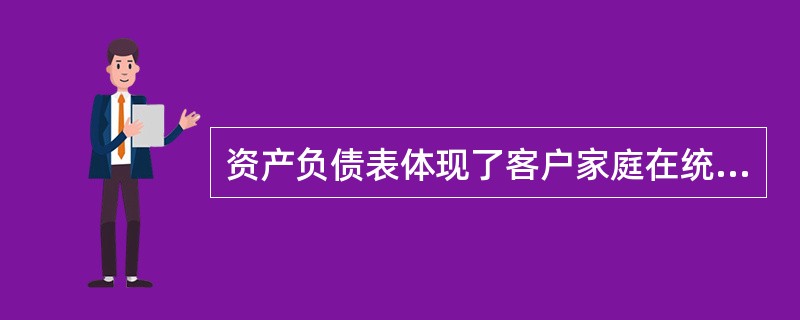 资产负债表体现了客户家庭在统计截至日期的()。