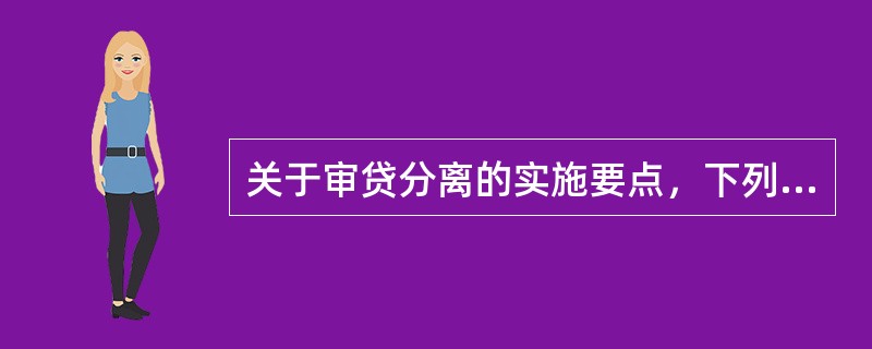 关于审贷分离的实施要点，下列表述正确的有（　　）。