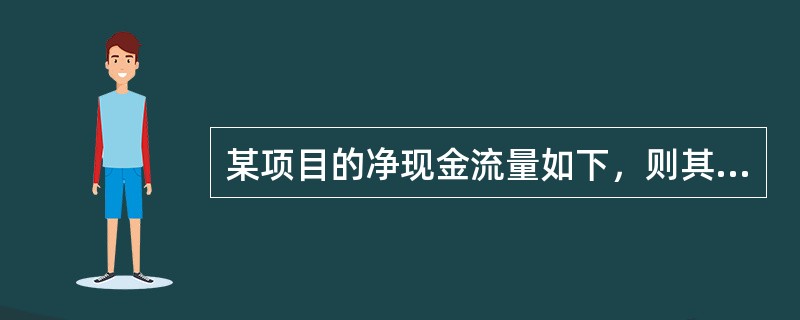 某项目的净现金流量如下，则其投资回收期为（　　）。[2014年11月真题]<br /><img border="0" style="width: 755