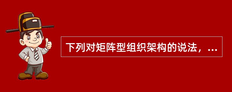 下列对矩阵型组织架构的说法，正确的有（　　）。