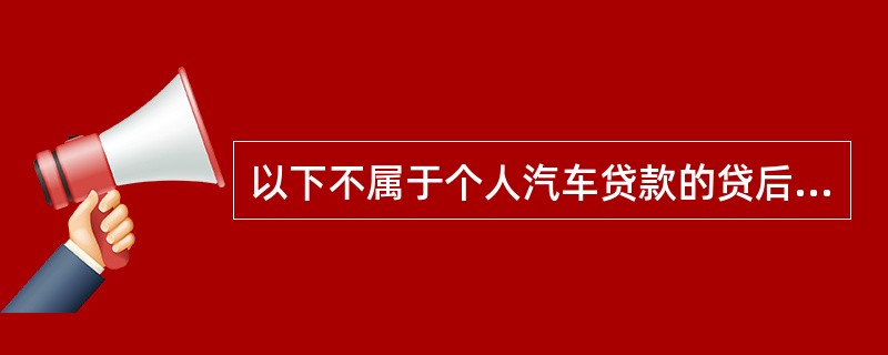 以下不属于个人汽车贷款的贷后与档案管理内容的是（　）。
