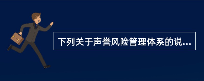 下列关于声誉风险管理体系的说法，不正确的是（　　）。