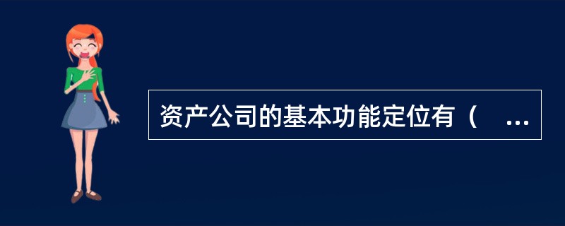 资产公司的基本功能定位有（　　）。