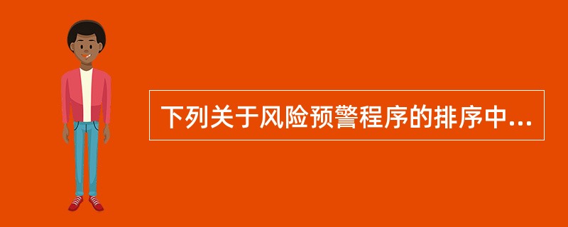 下列关于风险预警程序的排序中，正确的是()。