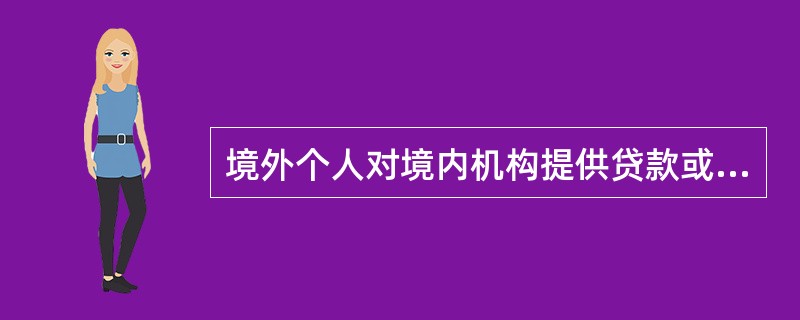 境外个人对境内机构提供贷款或担保，应当符合(　　)的有关规定。