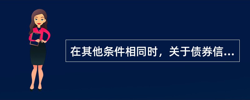 在其他条件相同时，关于债券信用等级与发行利率之间的关系，下列表述正确的有（  ）。