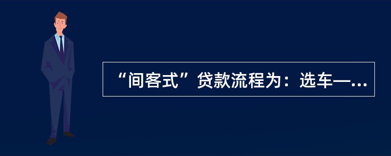 “间客式”贷款流程为：选车—准备所需材料—（　）。