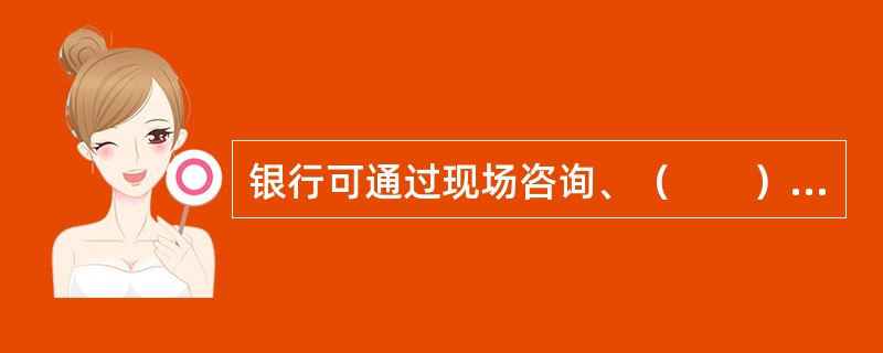 银行可通过现场咨询、（　　）、电话银行、网上银行、客户服务中心、业务宣传手册等渠道和方式向拟申请个人汽车贷款的个人提供有关信息咨询服务。[2014年11月真题]