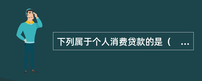 下列属于个人消费贷款的是（　）。