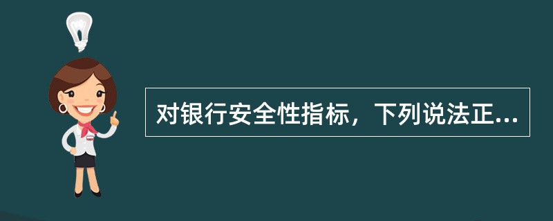 对银行安全性指标，下列说法正确的有（　　）。