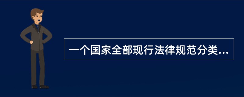 一个国家全部现行法律规范分类组合为不同的法律部门，由此形成的有机联系的统一整体称为（　　）。