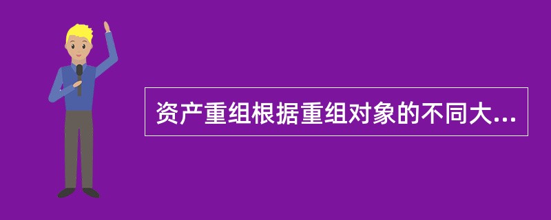 资产重组根据重组对象的不同大致可分为（　　）。 <br />Ⅰ 对企业资产的重组<br />Ⅱ 对企业负债的重组 <br />Ⅲ 对企业股权的重组<br /&