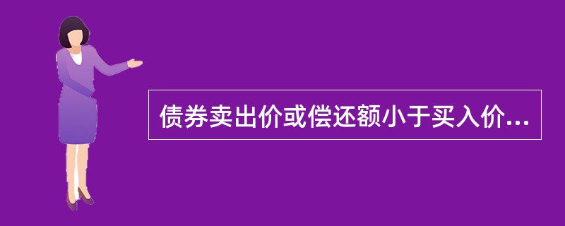 债券卖出价或偿还额小于买入价时，其差额被称为（）。