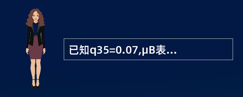 已知q35=0.07,μB表示Balducci假设下的死亡力，μUDD表示在死亡时间均匀分布假设下的死亡力，这些假设均在[35,36]区间内有效，<img border="0"