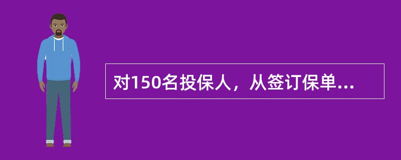 对150名投保人，从签订保单受益凭证开始观察，直到其身故，且没有删失观测值，有21人在第1年身故，有27人在第2年身故，有39人在第3年，另有63人在第4年。考虑原假设为生存模型<br />