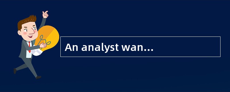 An analyst wants to estimate the return on the S&P 500 Index for the current year using the foll