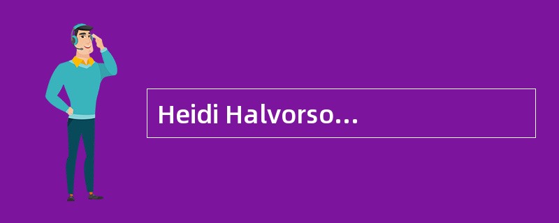 Heidi Halvorson, CFA, is the chief investment officer for Tukwila Investors, an asset management fir