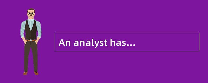 An analyst has calculated the following ratios for a company:<br /><img border="0"