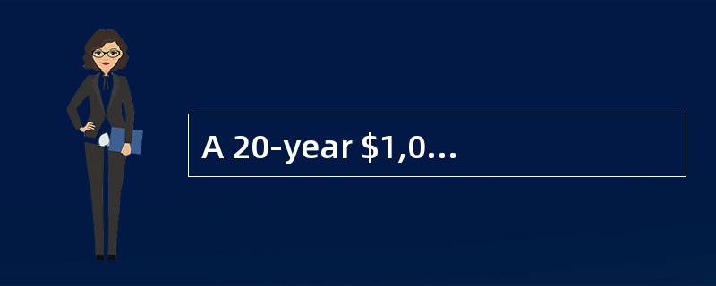 A 20-year $1,000 fixed-rate non-callable bond with 8% annual coupons currently sells for $1,105.94.