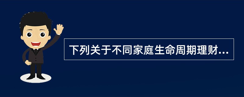 下列关于不同家庭生命周期理财重点的表述中，不正确的是（　　）。