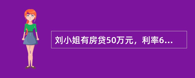 刘小姐有房贷50万元，利率6%，若等额本金偿还法每期所还的本金与选择20年期等额本息偿还法的每期摊还本息相同，则她的房贷可提前（　　）年还清。