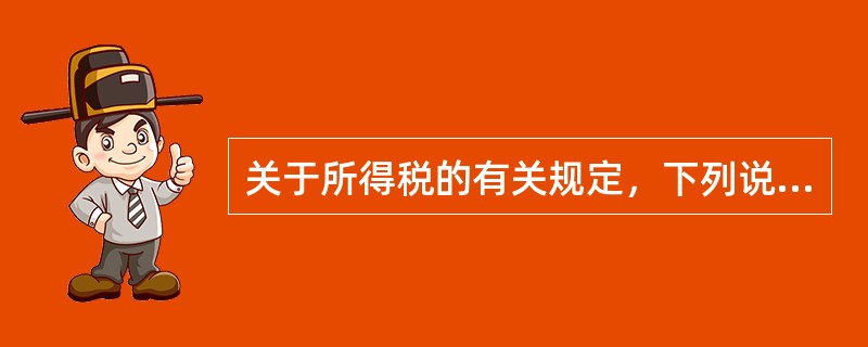 关于所得税的有关规定，下列说法错误的是（　　）。