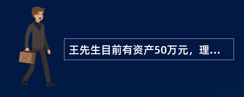 王先生目前有资产50万元，理财目标为5年后购房50万元，10年后子女留学基金30万元，20年后退休基金100万元，王先生依风险承受度设定合理的投资报酬率为6%，要实现未来三大理财目标，根据目标现值法，