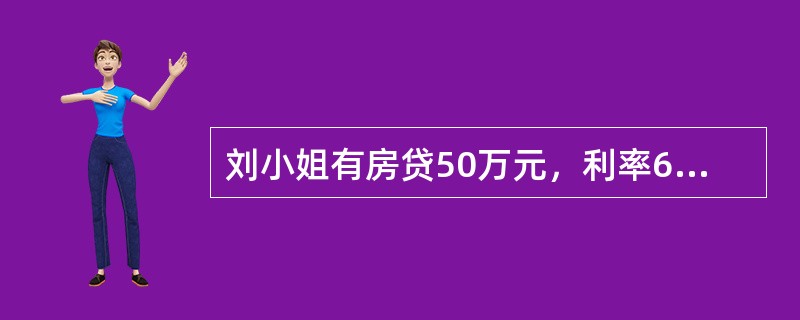 刘小姐有房贷50万元，利率6%，若等额本金偿还法每期所还的本金与选择20年期等额本息偿还法的每期摊还本息相同，则她的房贷可提前（　　）年还清。