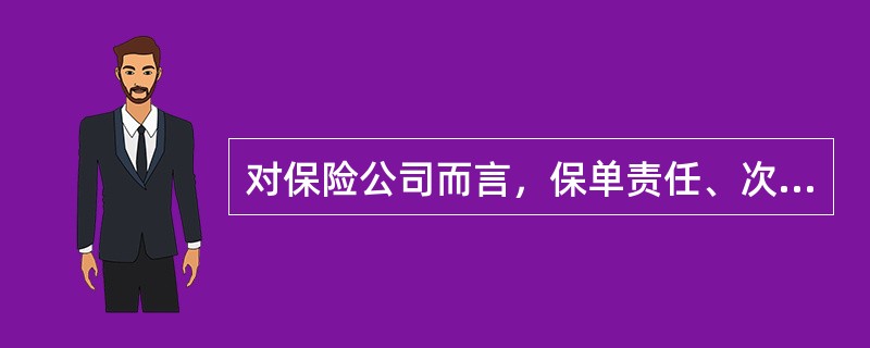 对保险公司而言，保单责任、次级债和普通股的清偿先后顺序为()。