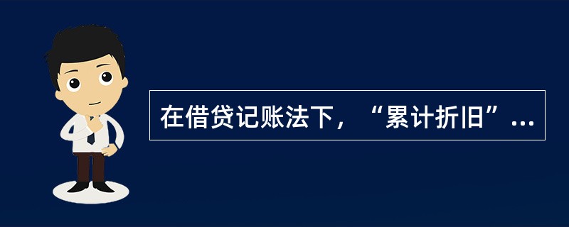 在借贷记账法下，“累计折旧”账户的期末余额等于（）。