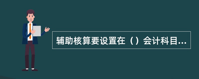 辅助核算要设置在（）会计科目上。