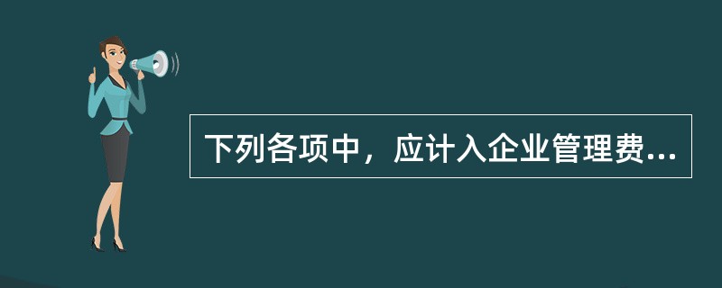 下列各项中，应计入企业管理费用的是（）。