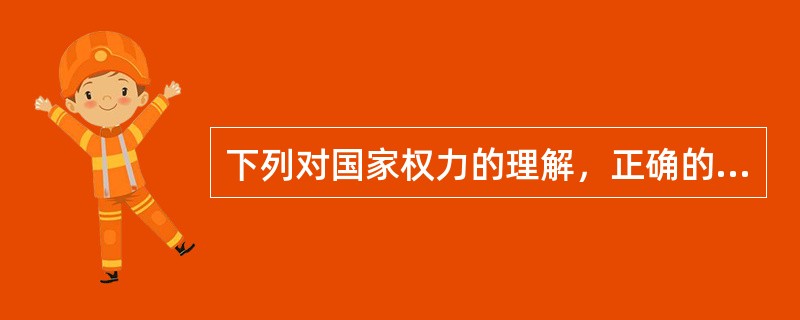 下列对国家权力的理解，正确的有（）。