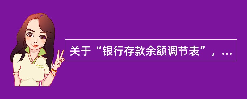 关于“银行存款余额调节表”，下列说法正确的是（）。