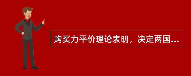 购买力平价理论表明，决定两国货币汇率的因素是（）。