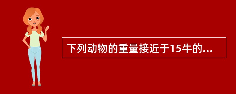 下列动物的重量接近于15牛的是（）。