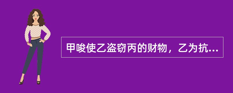 甲唆使乙盗窃丙的财物，乙为抗拒抓捕而当场使用暴力致使丙死亡。对此，下列说法正确的是（）。