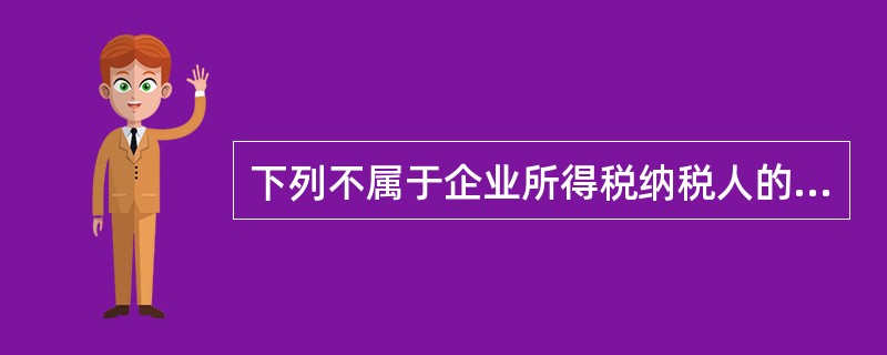 下列不属于企业所得税纳税人的是()。