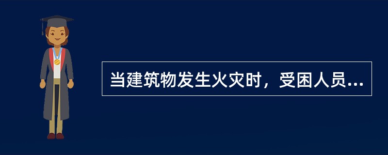 当建筑物发生火灾时，受困人员为避免吸入大量烟尘造成窒息，应采取的正确逃生方法是()。