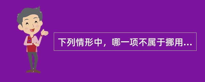 下列情形中，哪一项不属于挪用公款归个人使用，从而不可能构成挪用公款罪？()