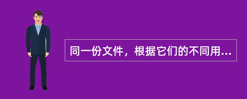 同一份文件，根据它们的不同用途，可分为()。