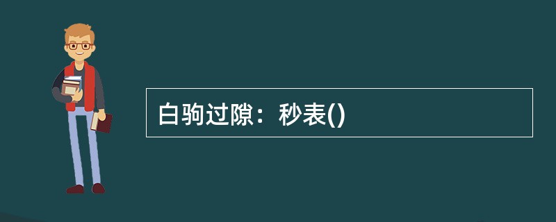 白驹过隙：秒表()
