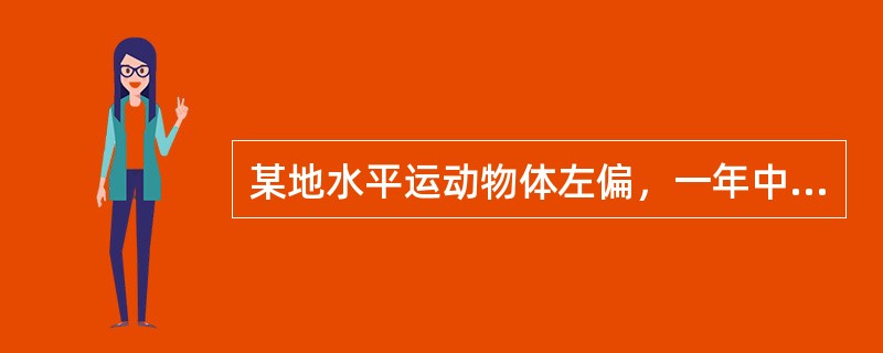 某地水平运动物体左偏，一年中只有一次太阳直射的地点是()。