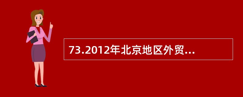 73.2012年北京地区外贸进出口规模达到4079亿美元，比2011年增长4.7%。其中，出口596亿美元，同比增长1%；进口3483亿美元，同比增长5.3%。2012年北京地区文化产品进出口6亿美元