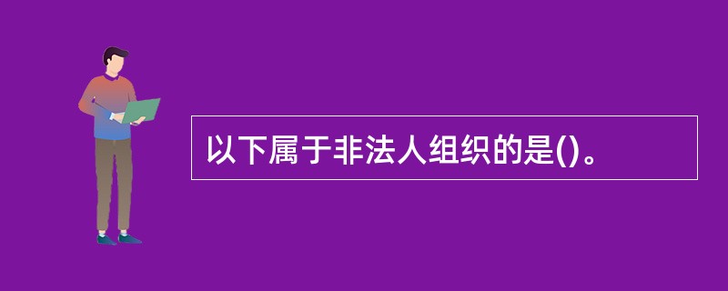 以下属于非法人组织的是()。