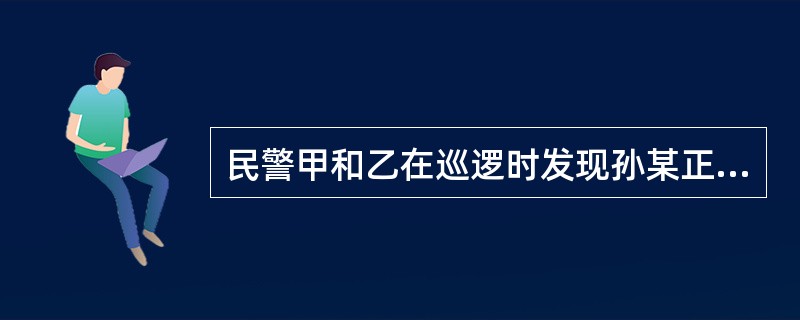 民警甲和乙在巡逻时发现孙某正用脚对着一公用电话猛踹，便上前拉住孙某，并决定当场对其罚款100元。下列说法正确的是()。