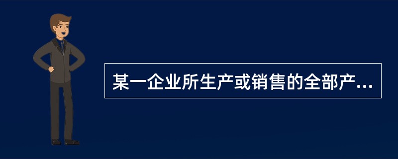 某一企业所生产或销售的全部产品大类、产品项目的组合称为()。